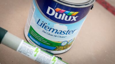 Dulux paint being used at paint site