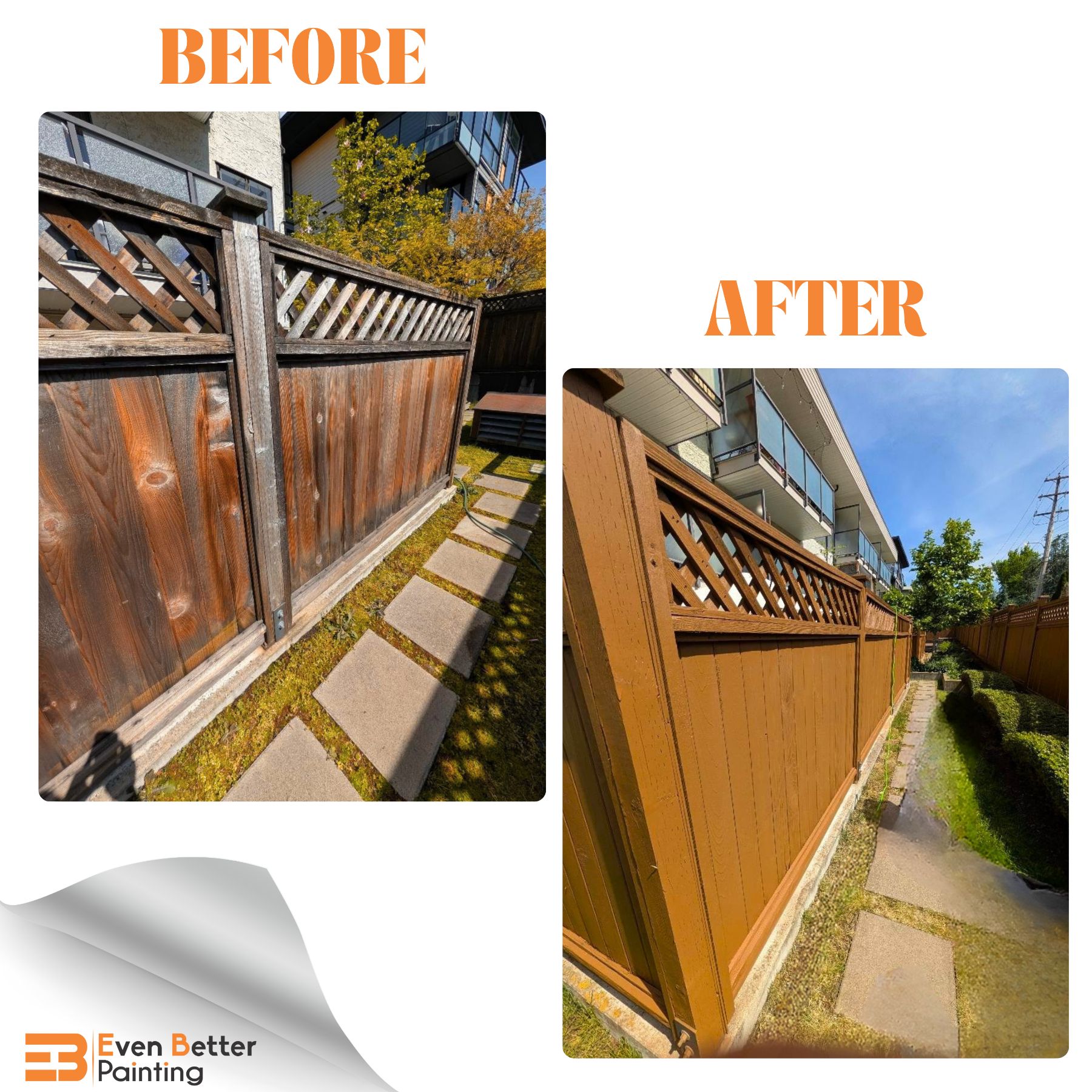 Multi Unit Fence Restoration & Staining project in Vancouver (3) Multi Unit Fence Restoration & Staining project in Vancouver ()