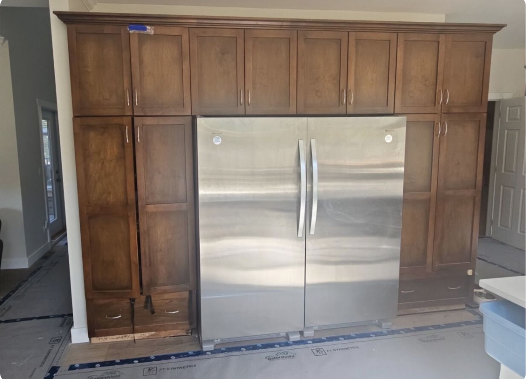cabinet painting in Anmore project before 2 cabinet painting in Anmore project before