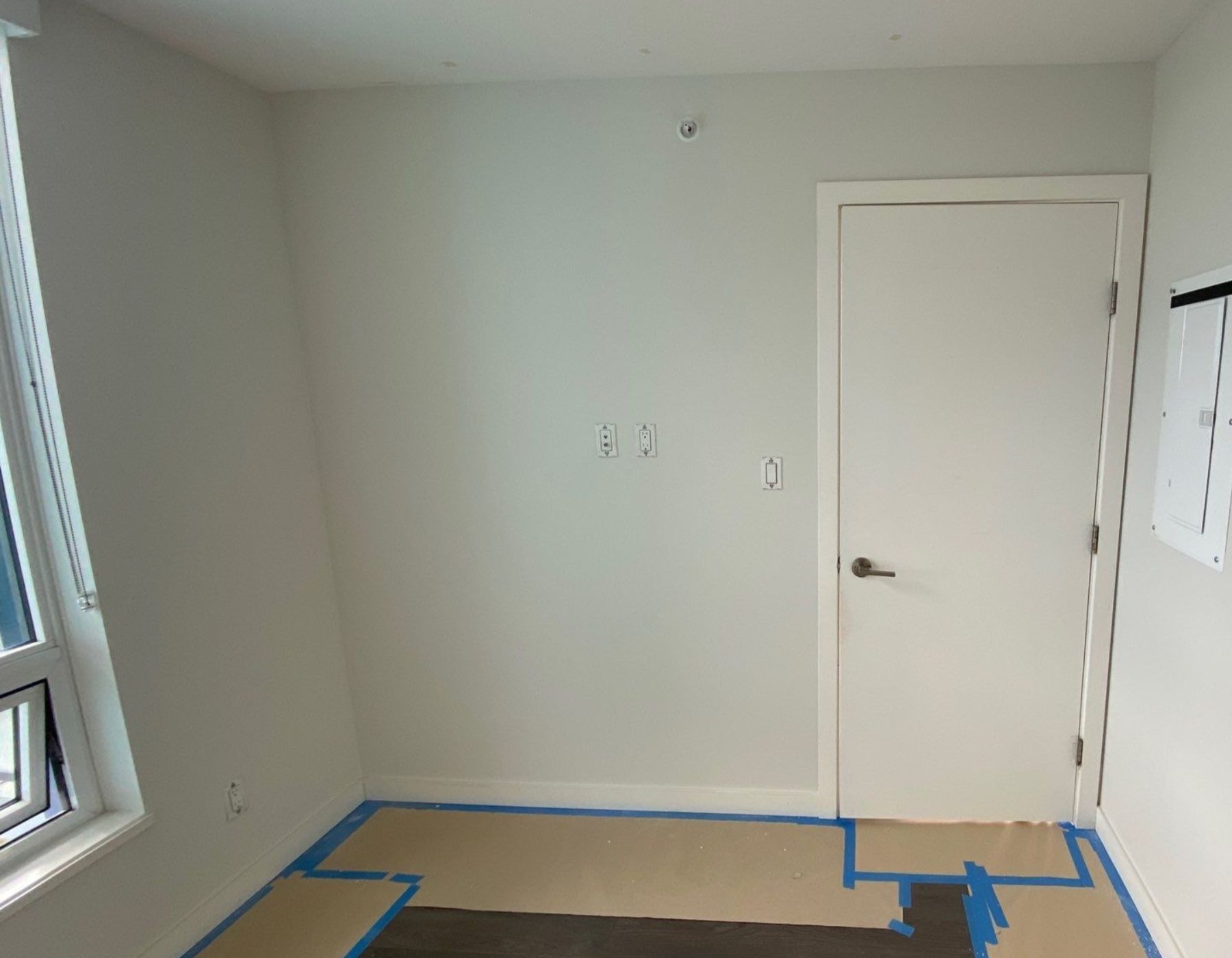 newly masked interior paint job